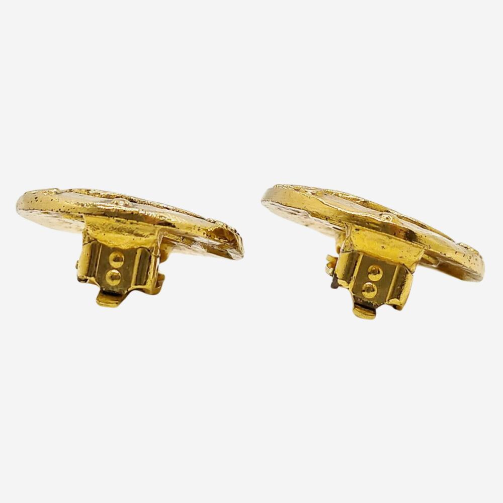 Chanel 24k Gold-Plated Clip-on Earrings - Picture 3 of 9